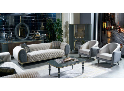 Design Sofas Upholstery Couches Fabric Relax Modern Sofa set 3+1+1 Seater Set