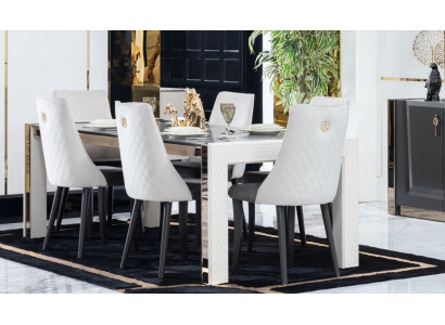 Upholstery Textile Fabric Dining set Suite Set Complete Design Recliner 6x Chairs