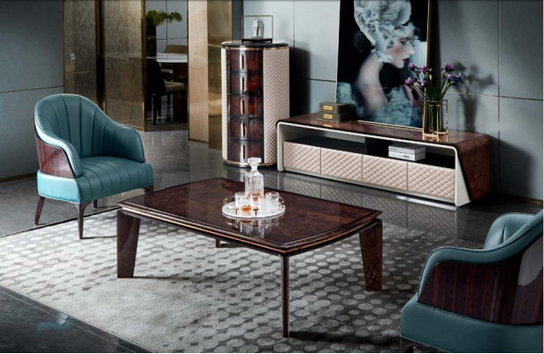 Luxury Living room Furniture Sideboard Wardrobe Leather High Gloss TV cabinet tv