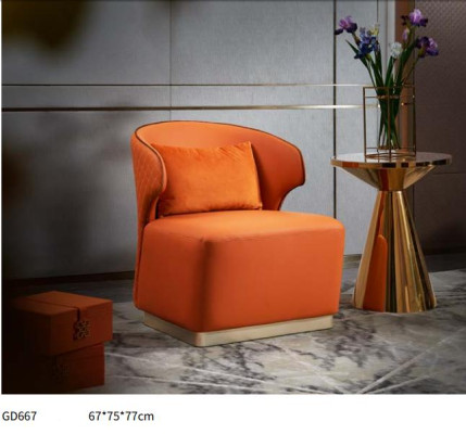 Armchair Orange Luxury Fabric Living room Textile new Creative Modern Design