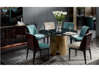 Chair Set 6 Chairs Dining room Wood Lehn Leather Furnishings Design Furniture Luxury new