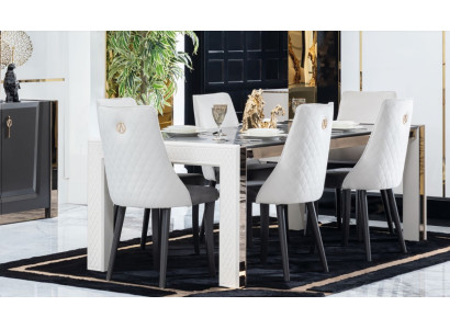 Design Luxury Tables Dining room Italian Furniture Table Armchair 6x Chairs new