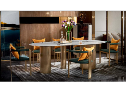 Dining table Group dining set Table 4x Lehn Chairs Furniture Dining room Tables