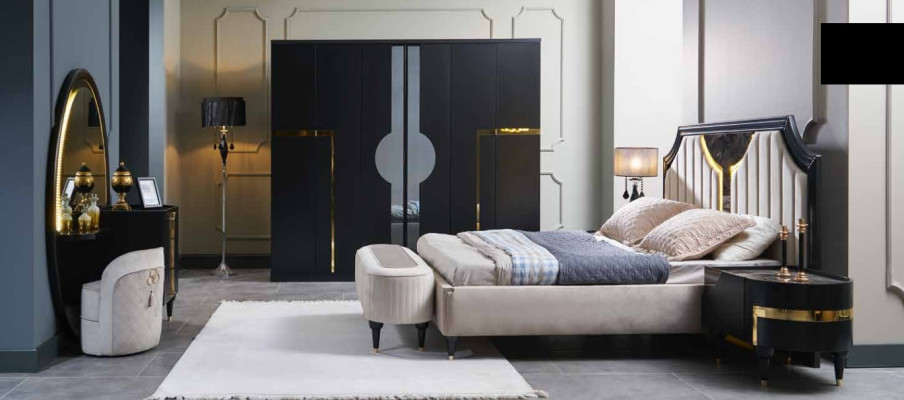 Bed 2x Bedside table 3 pieces. Set Design Luxury Complete's Sets Bedroom Complete