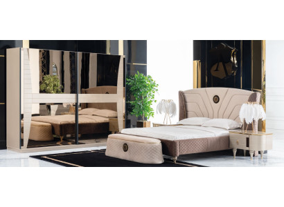Luxury Set Bedroom Bed Bedside table Chest of drawers Stool Group Suite new 5-piece.