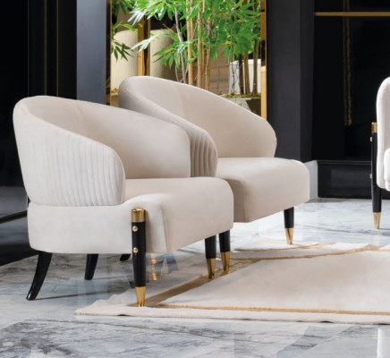 Textile 2x Armchair Upholstery Chairs Gastro Fabric Dining room new Design Chair Set