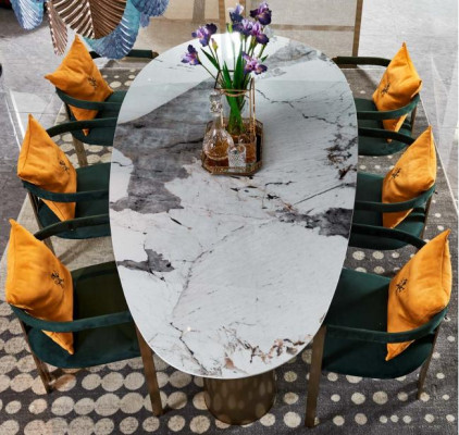 Dining table Marble stainless steel new Creative Modern Design Furniture Luxury