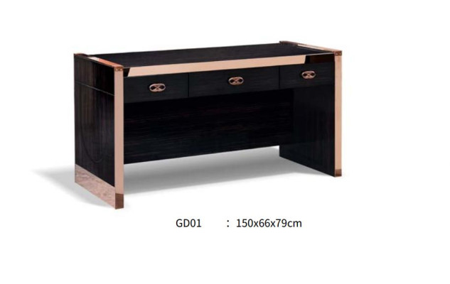 Table Chair Study room Desk Black Office Furnishings Furniture Luxury 2pcs
