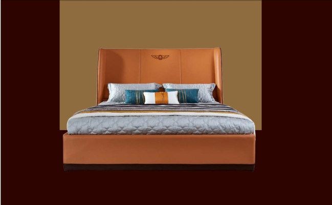 Bed Orange Bedroom new Creative Modern Design Furniture Wood Luxury Beds