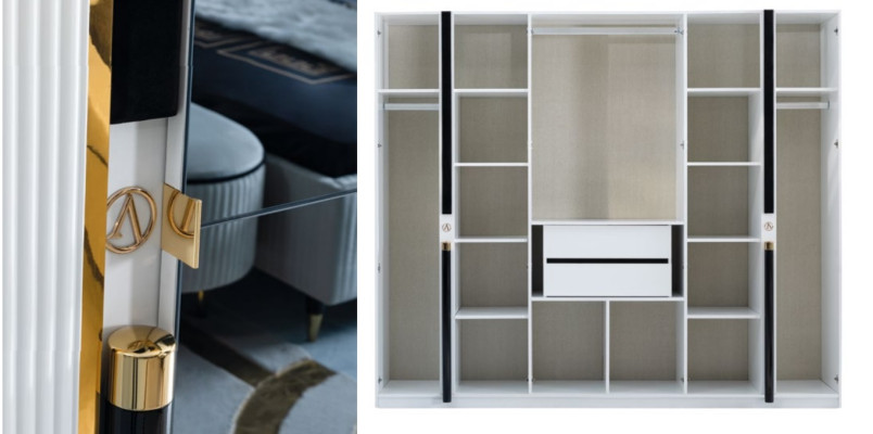Wardrobe Furniture Wardrobe Italian Style Luxury Cabinets Bedroom Gold