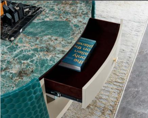 Coffee table base cabinet Wood Leather Turkis Modern new 2 pcs. Design Furniture