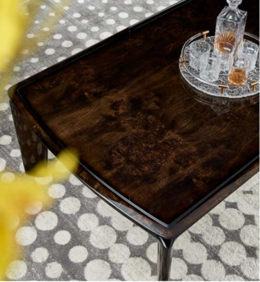 Coffee table Dark brown Wood Luxury Living room new Modern Design