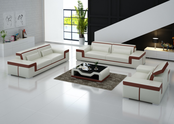 Luxurious Sofa set Living room 3+2 Set Suite Leather Upholstery Couches