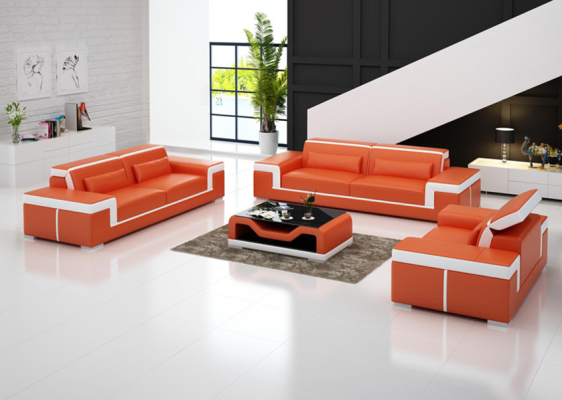 Luxurious Sofa set Living room 3+2 Set Suite Leather Upholstery Couches