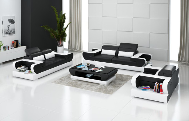Luxurious Sofa set Living room Suite Leather Upholstery Couches Sofa
