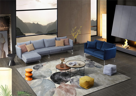 Modern Sofa Corner suite L-shape Upholstery Seat Corner Couch Suite Textile