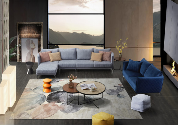 Modern Sofa Corner suite L-shape Upholstery Seat Corner Couch Suite Textile