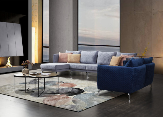 Modern Sofa Corner suite L-shape Upholstery Seat Corner Couch Suite Textile