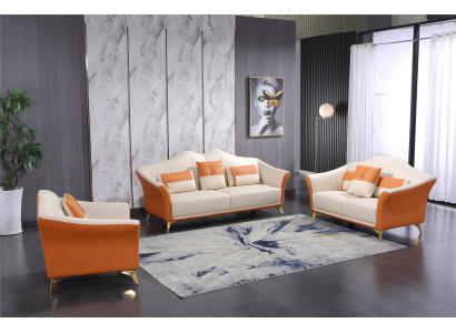 Sofa with Upholstery Leather Couch Seat Complete Set Modern Suite 3+2 Seater