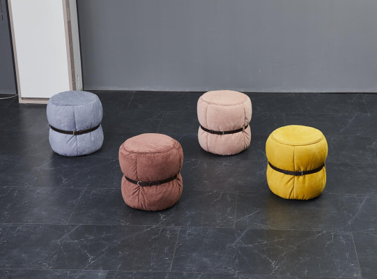 Design Stool Pouf Living room Designer Round Modern Footstool
