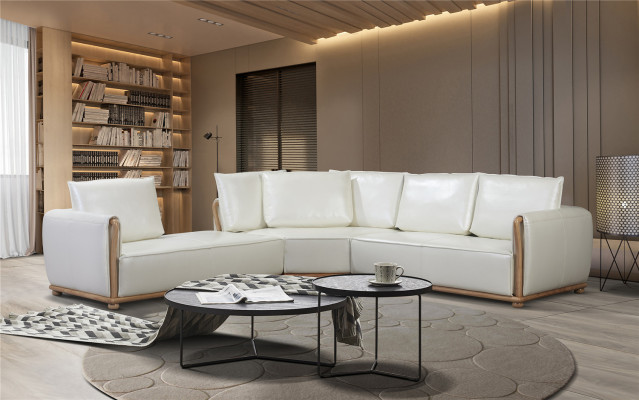 Designer Sofa Suite Couch Corner sofa with Stool Upholstery Living landscape
