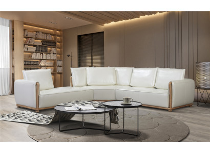 Designer Sofa Suite Couch Corner sofa with Stool Upholstery Living landscape