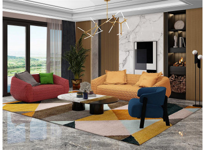 Luxurious Sofa set Textile Upholstery Couches Sofa Living room 3+2 Set