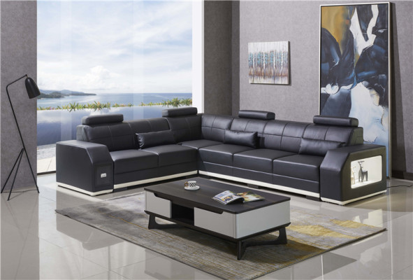 Corner sofa Leather sofa Big L-shape Living landscape Sofa Couch Suite
