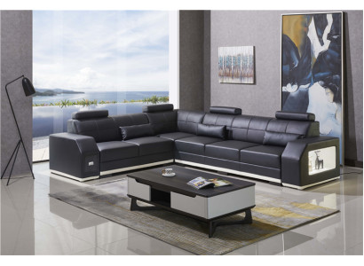 Corner sofa Leather sofa Big L-shape Living landscape Sofa Couch Suite