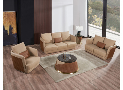 Sofa set 3+2 Seater Leather Sofa Couch Living landscape Suite Design