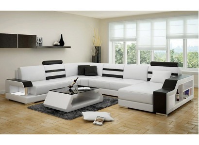 Corner sofa Sofa Couch Upholstery Corner suite Living landscape Leather Desing Corner U-shape