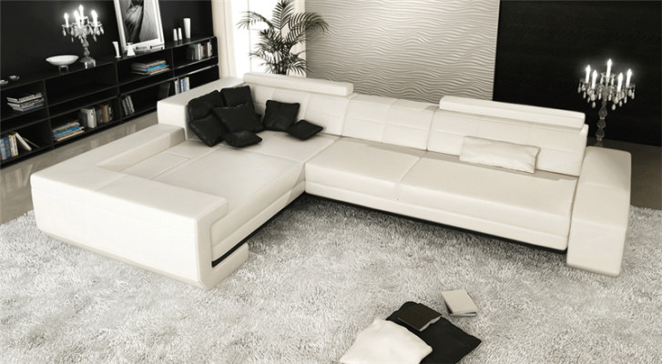 Sofa L-shape leather sofa Couch Living landscape Suite Design Corner sofa