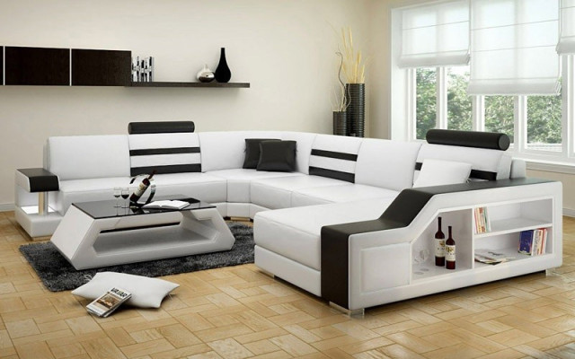 Corner sofa Sofa Couch Upholstery Corner suite Living landscape Leather Desing Corner U-shape