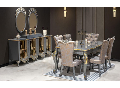 Luxury Dining room Dining set Dining table Chairs Furniture dining set 8 pieces.