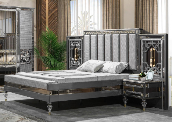 Gray Bedroom Bed Royal Baroque Room Beds 3pcs. set