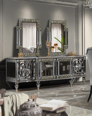 Sideboard Chest of drawers Wardrobe Wood Modern Design Gray Luxury Living room