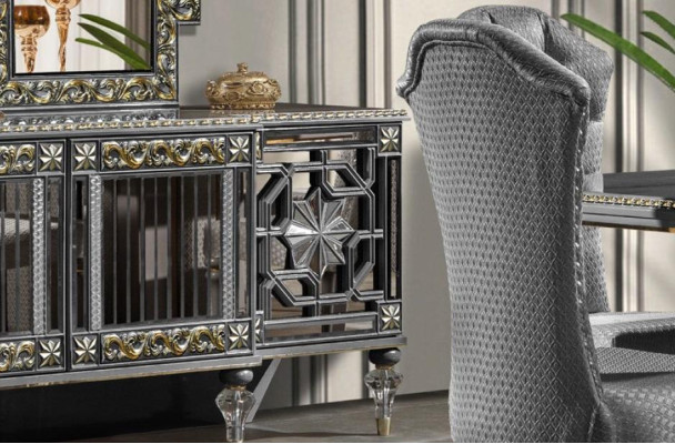 Sideboard Chest of drawers Wardrobe Wood Modern Design Gray Luxury Living room