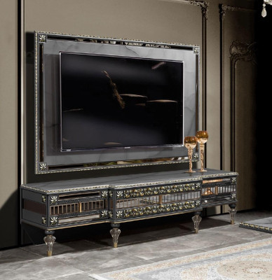 Sidebiard Lowboard TV-cabinet Stand Sideboard Wood Luxury Gray Living room Wardrobe