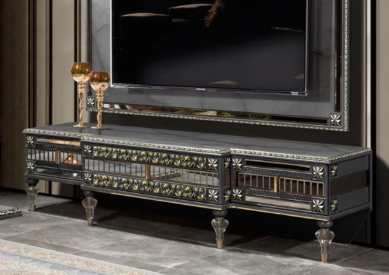Sidebiard Lowboard TV-cabinet Stand Sideboard Wood Luxury Gray Living room Wardrobe