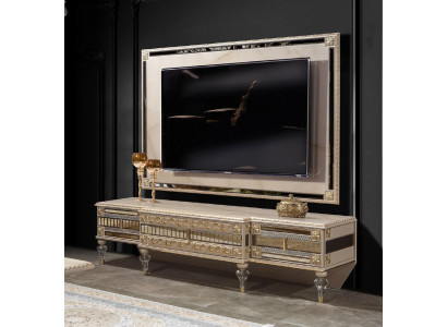 Lowboard tv stand sideboard wood luxury beige living room wardrobe