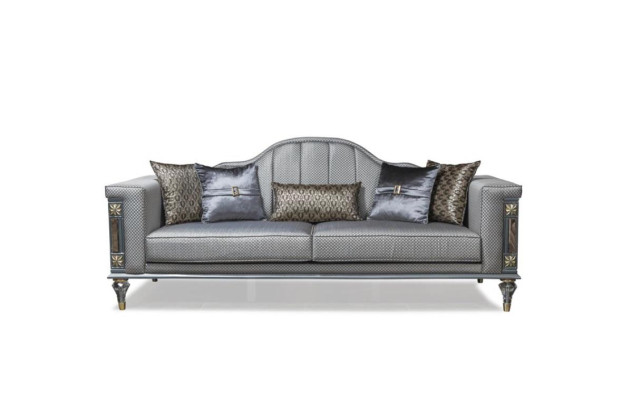 Black Classic s Sofa Three Seater 3 Seat Modern Fabric Gray Sofas Living room