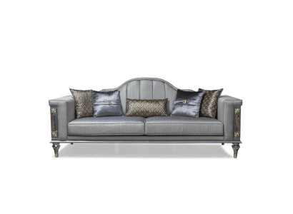 Black Classic s Sofa Three Seater 3 Seat Modern Fabric Gray Sofas Living room