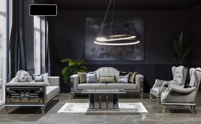 Black Classic s Sofa Three Seater 3 Seat Modern Fabric Gray Sofas Living room