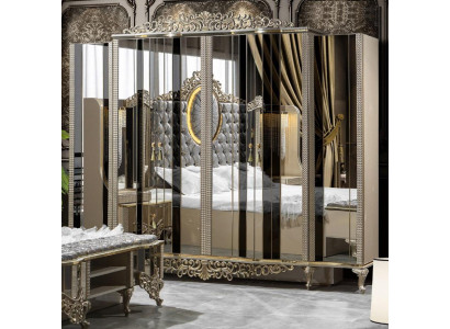 Wardrobe Wardrobe Wood Luxury Wardrobe Biege Bedroom Mirror