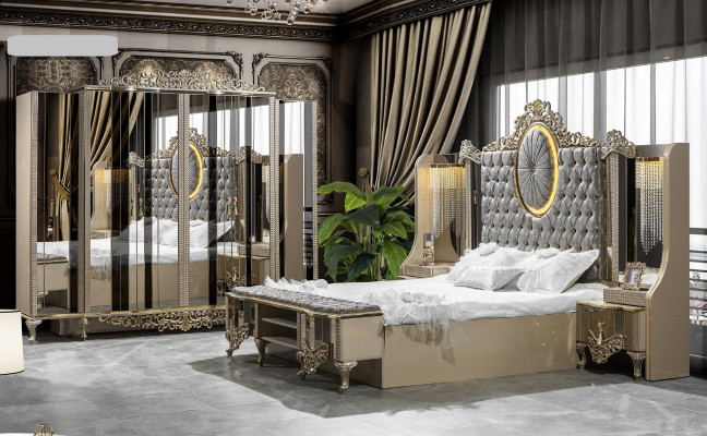 Wardrobe Wardrobe Wood Luxury Wardrobe Biege Bedroom Mirror