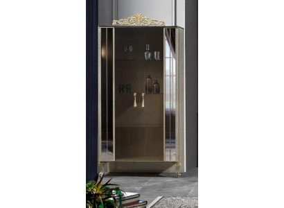 Display case Wardrobe Showcases Wood Luxury Classic Mirror Dining room Beige