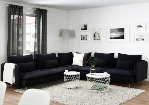 Designer Sofa Corner sofa Black Living room furniture Sofa L-shape Sofa bed Sofas new