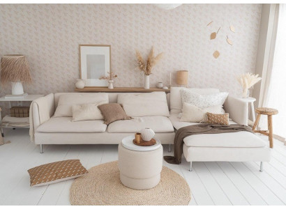Corner sofa L-shape Couch Living landscape Suite Design Modern Sofa Wood White
