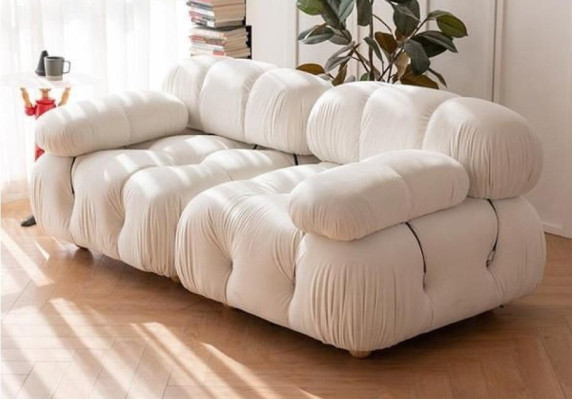 Textile Couch Living landscape Suite Design Modern Sofas Sofa 3 Seater Gray