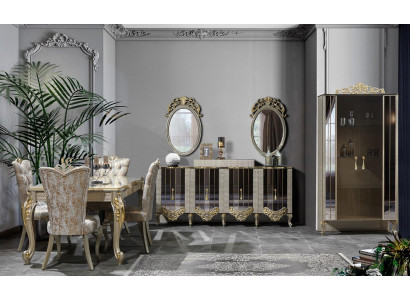 Luxury dining room 7 pieces. Dining set Dining table Chairs Furniture Dining set Wood